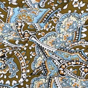 Biais motif cachemire 25 mm - kaki