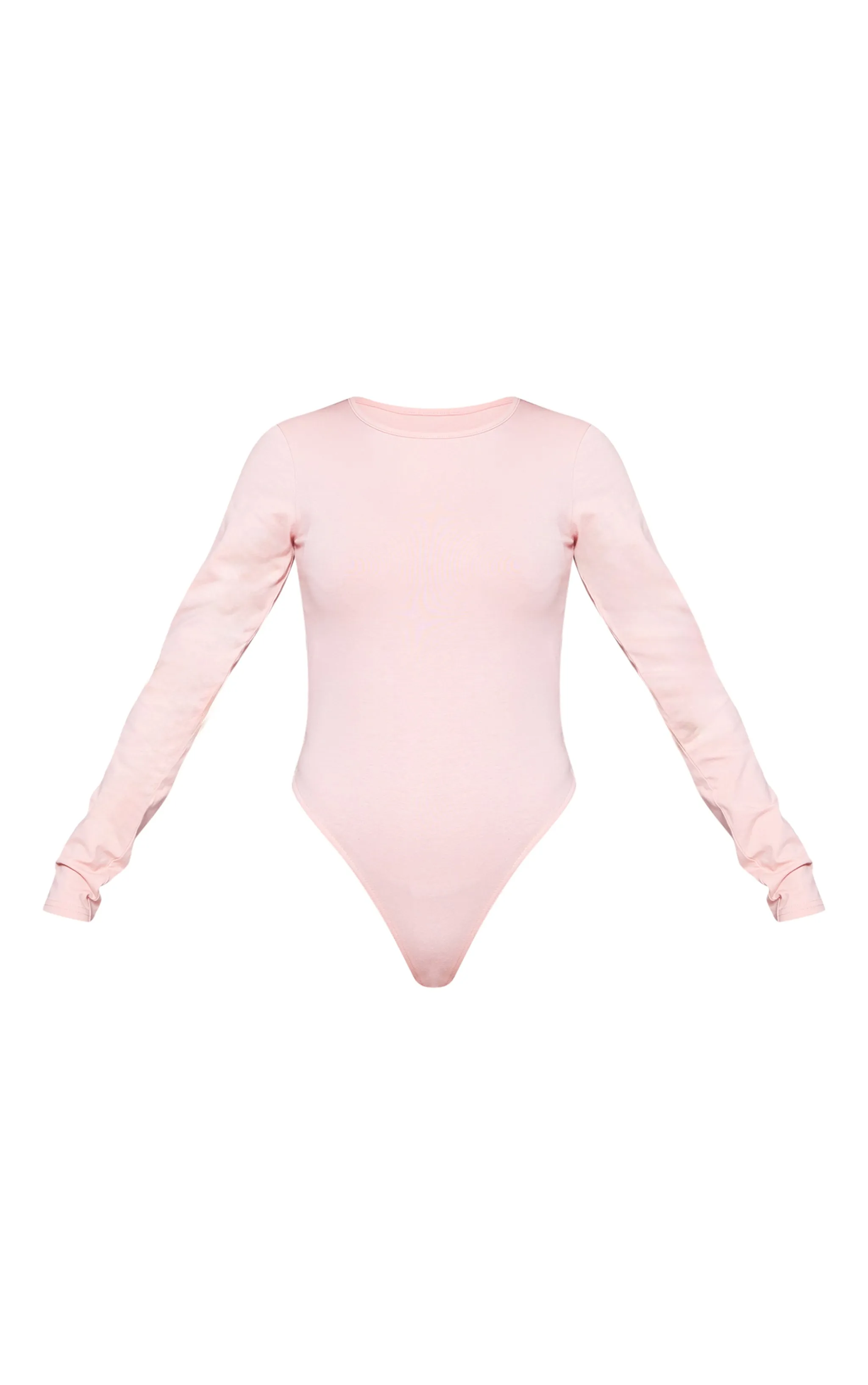 Body en coton rose cendré à manches longues