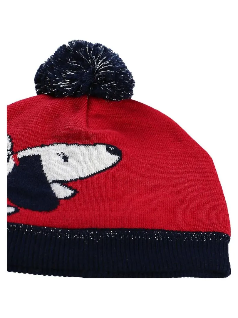 Bonnet tricot et Noukie's - Rouge