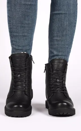 Boots fourrées WL02 cuir noir Blackstone - La Canadienne - Chaussures Cuir Noir