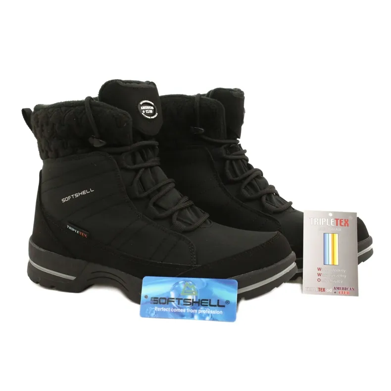Bottes de neige softshell à membrane American Club SN02/22 noir le noir