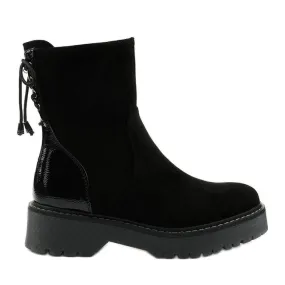 Bottines noires façon daim avec une fermeture éclair Keensallow le noir
