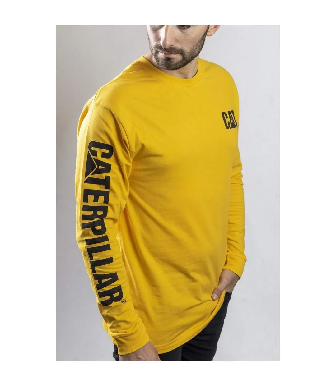 C1510034 t-shirt à manches longues homme jaune Caterpillar