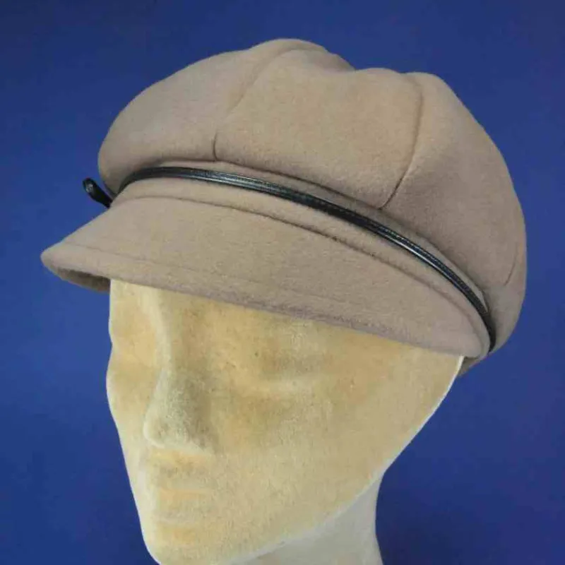 Casquette gavroche beige, en 70% polyester et 30% laine | Pour femme