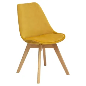 Chaise ?Baya? en velours jaune ocre | 3 Suisses