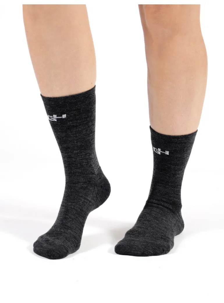 CHAUSSETTES VÉLO HIVER MÉRINOS NOIRES