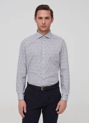 Chemises Élégantes Homme | Patterned shirt in 100% cotton Bleu Ciel/Marron | OVS