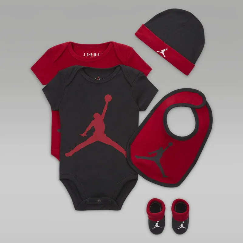 Coffret naissance 5 pièces Garçon Jordan Core - Noir/Rouge