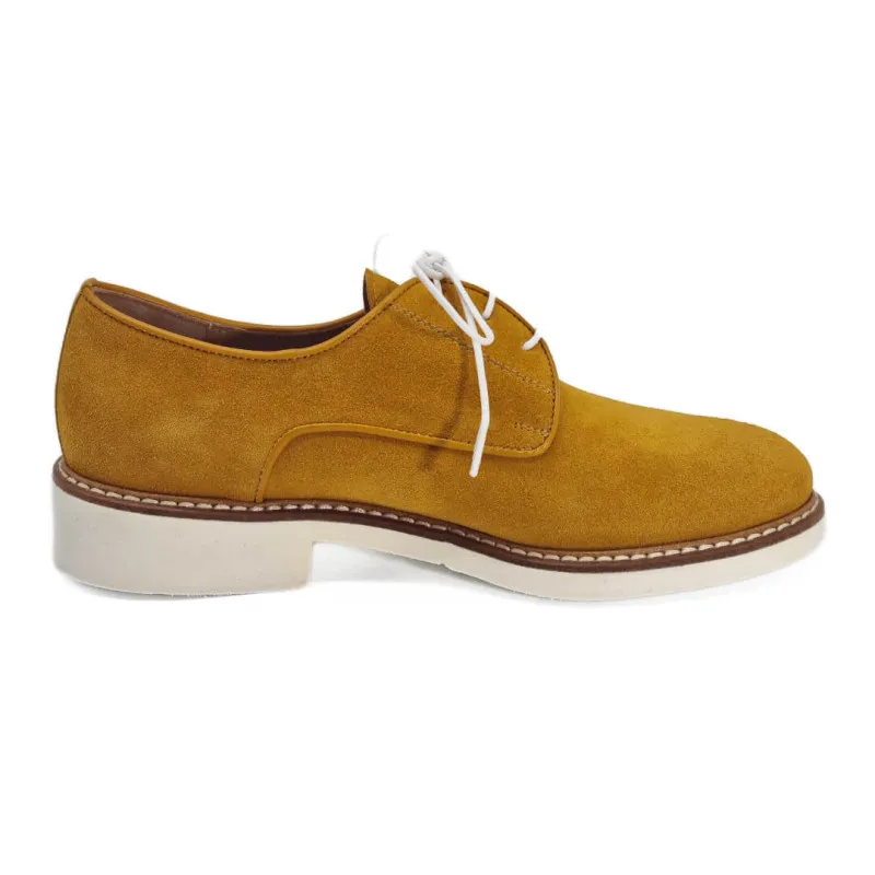 Derby tendance en velours jaune moutarde - Fratelli Rosana - Scarpe