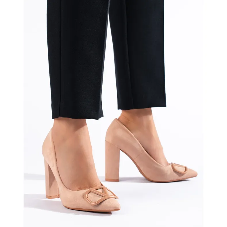 Escarpins en daim beige Vinceza, femmes