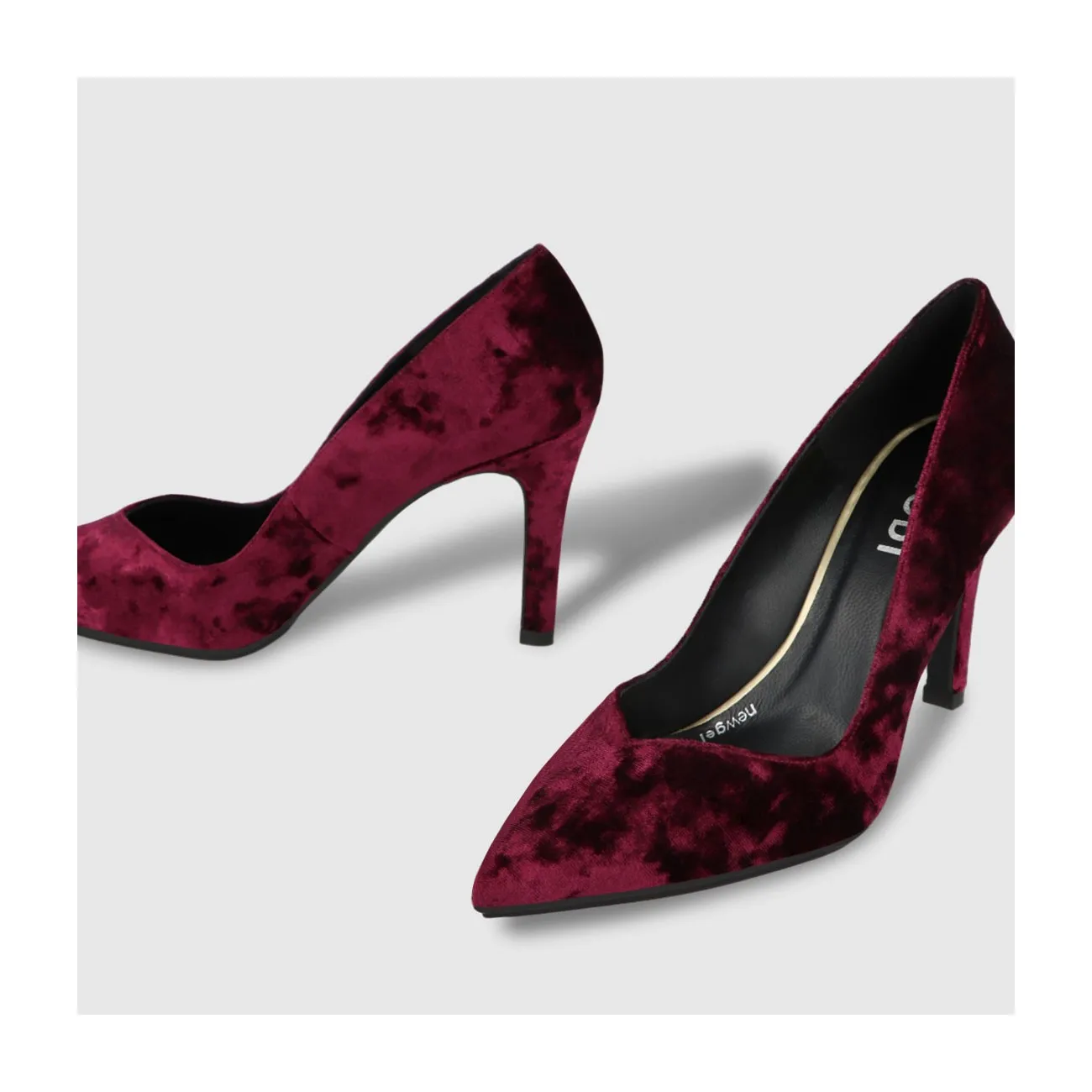 Escarpins en velours bordeaux femme | LODI Chaussures femme en ligne.