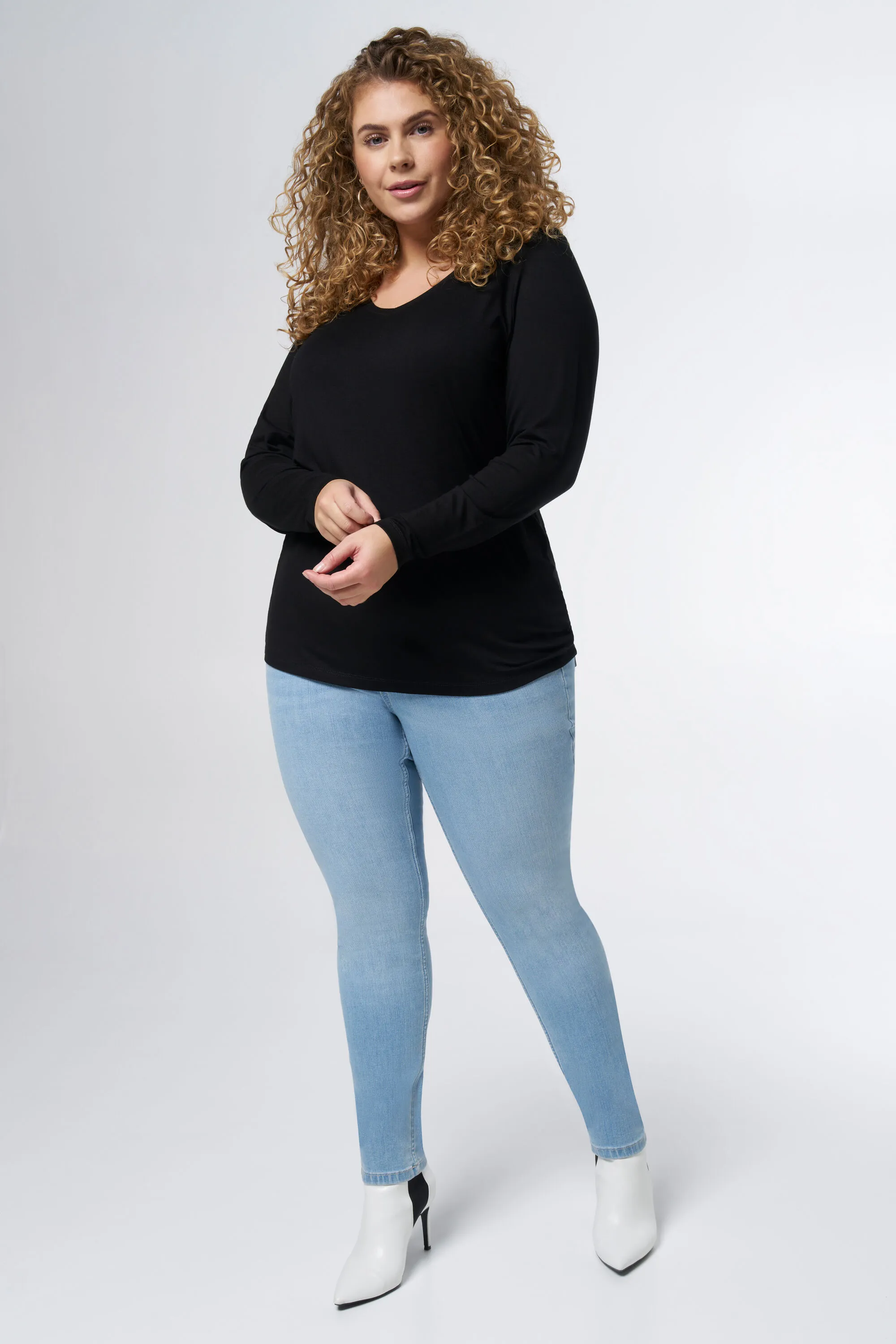 Femmes Haut à manches longues Noir | MS Mode