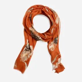 Foulard orange motif maxi floral - Foulards / écharpes Accessoires | ERAM