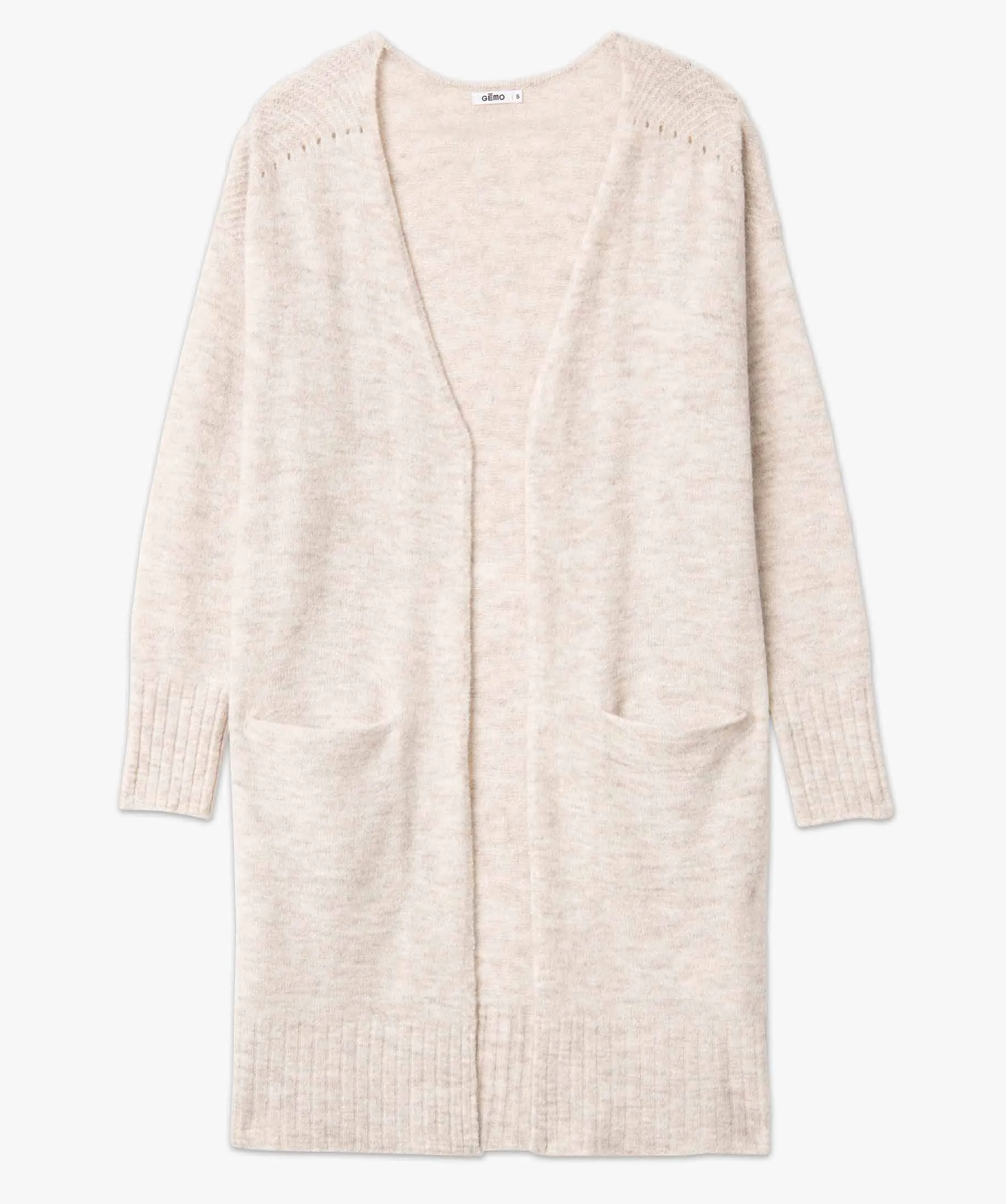 gilet femme porte ouvert avec poches beige gilets