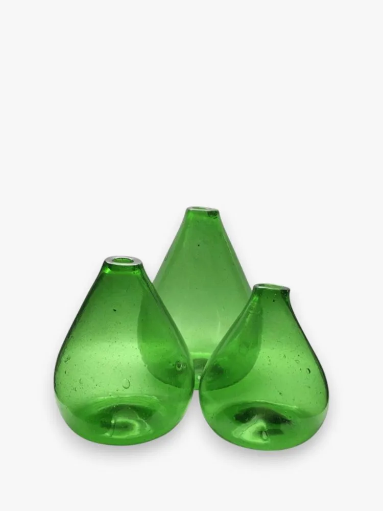 Glass vases set of 3 – sustainable artistry in recycled glass -elegant