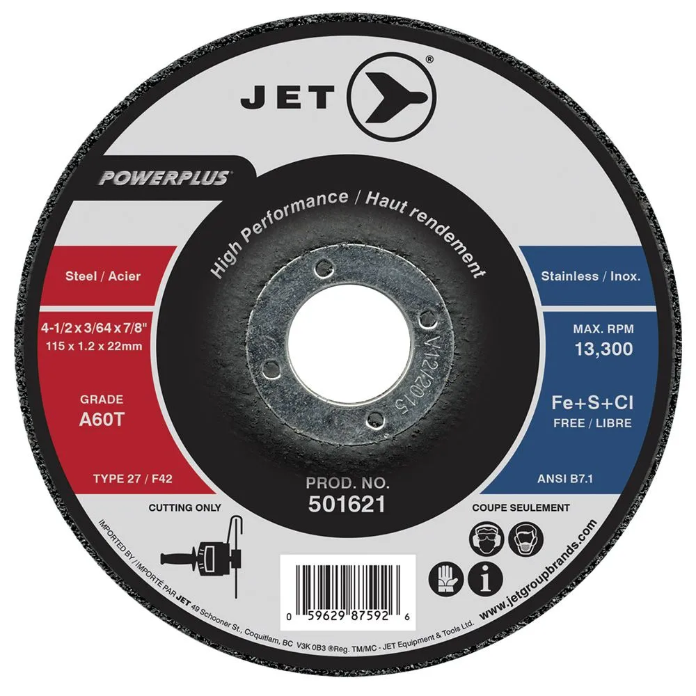 Jet 501626 Meule à tronçonner powerplus® 5" x 3/64" x 7/8"