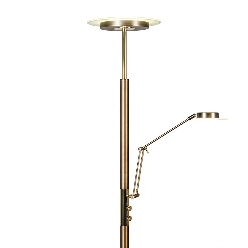 Lampadaire Luxus avec liseuse or mat