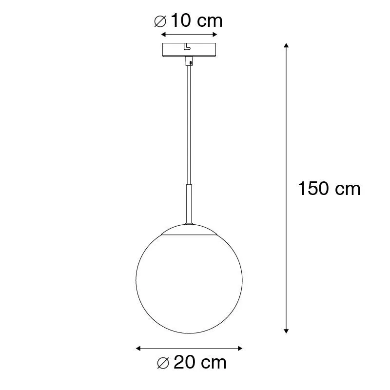 Lampe à suspension intelligente en laiton avec verre bleu océan 20 cm avec WiFi ST64 - Pallon
