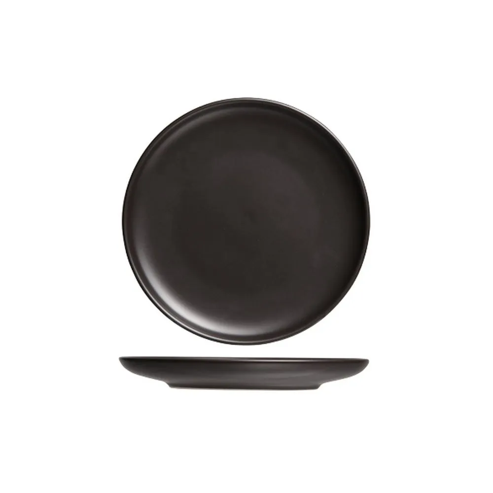 Lot de 6 okinawa black assiette plate d23.3xh2.5cm