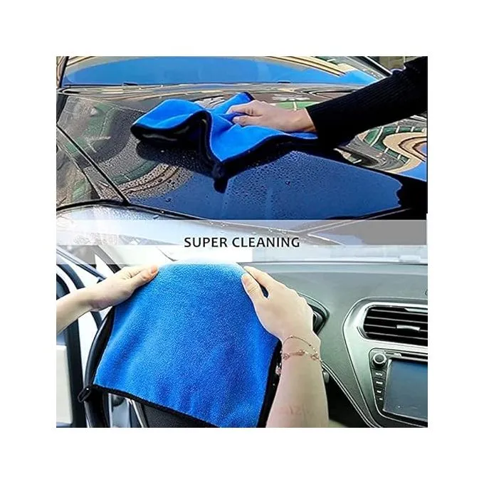 Luxe et Efficacité La Serviette de Lavage Auto et Maison Double Face 50x70cm 