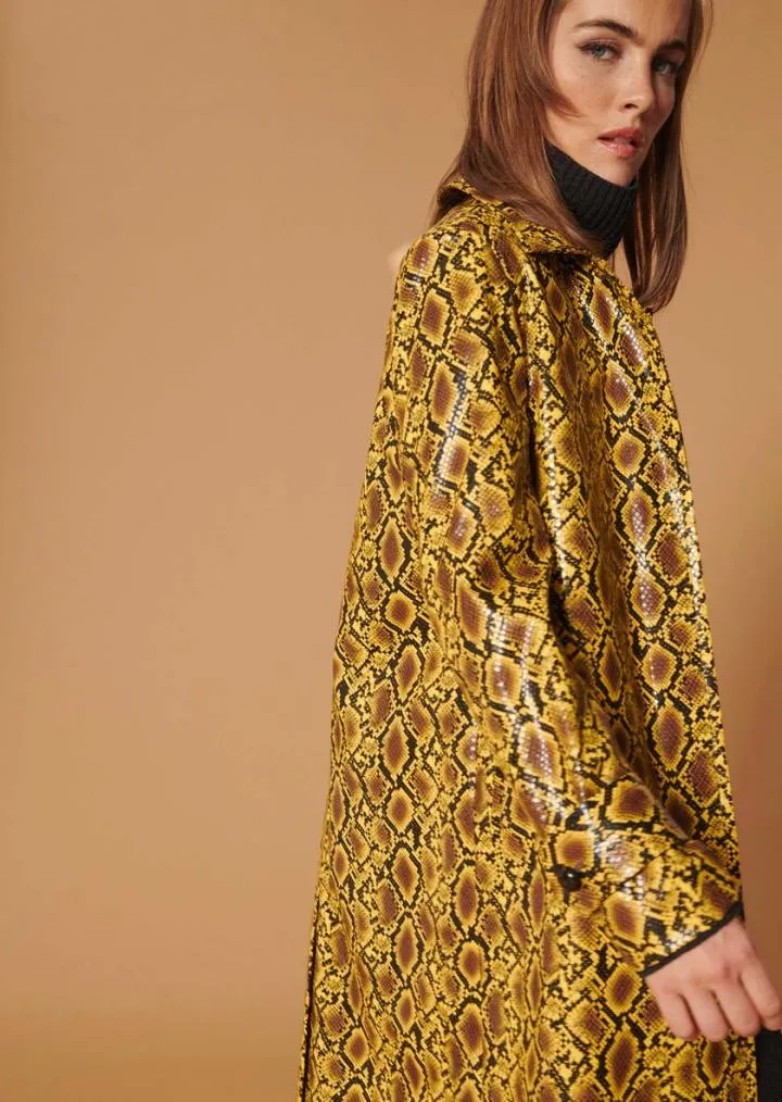Manteaux & Vestes TARA JARMON Femme | Manteau Maina jaune motif python