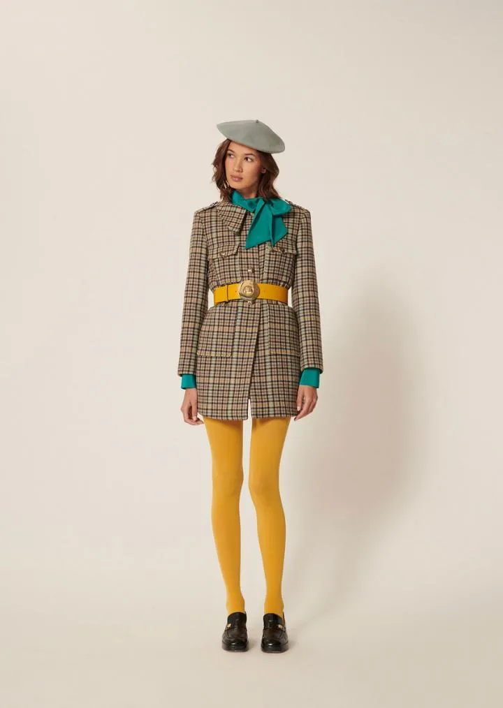 Manteaux & Vestes TARA JARMON Femme | Manteau Marjolaine gris en laine tartan