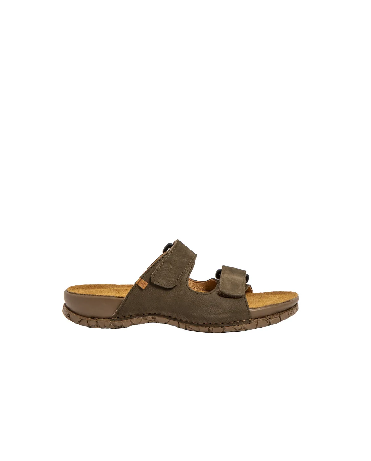 Mules en cuir à scratch - Vert