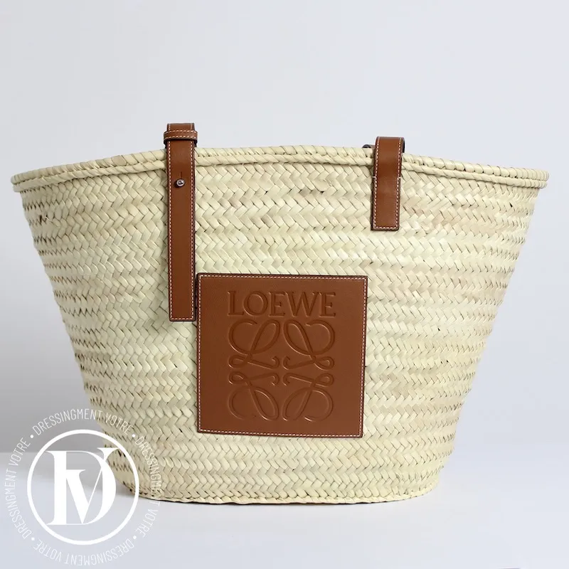 Panier en paille et cuir GM – Loewe