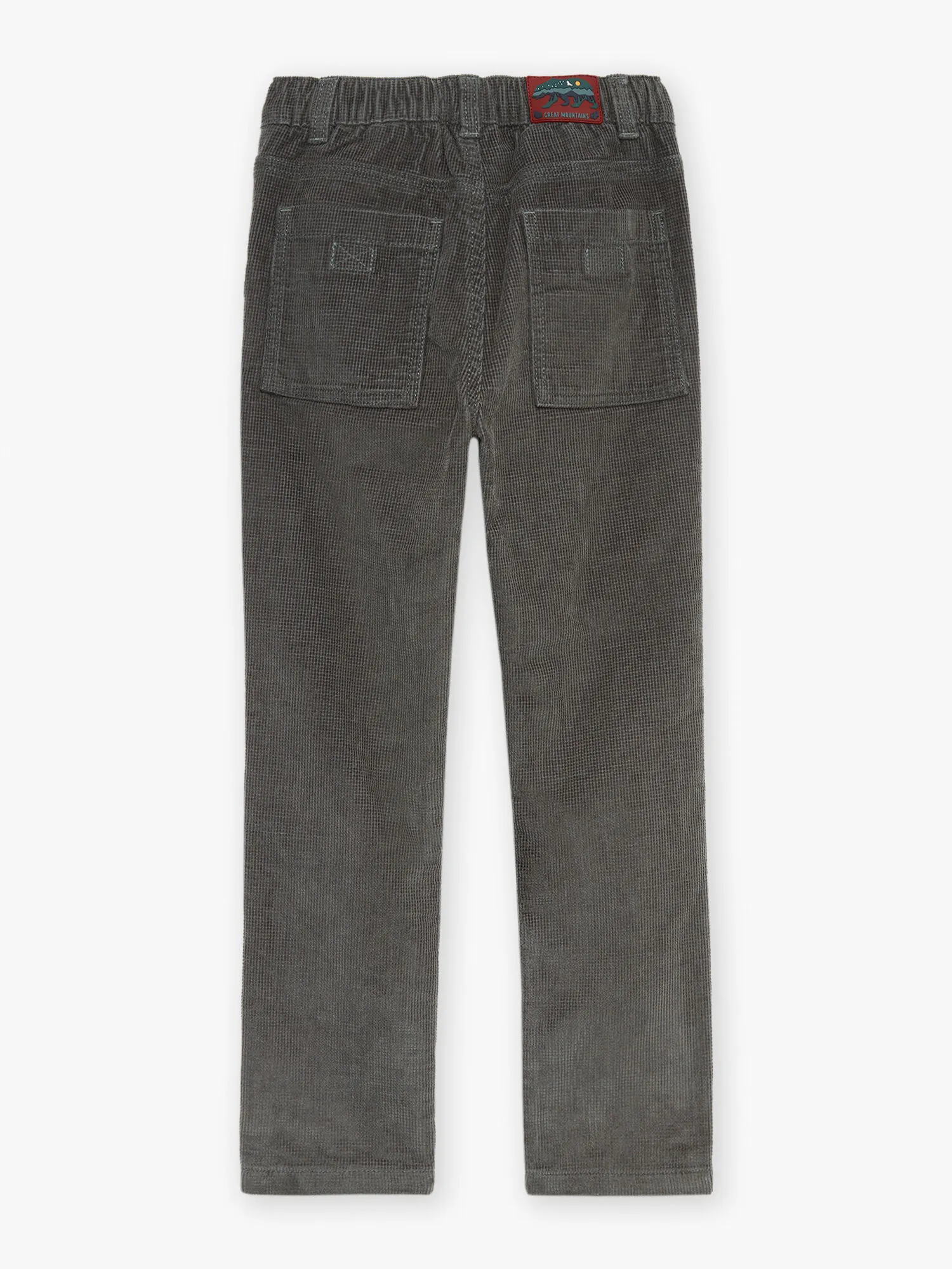 Pantalon chino vert de gris en velours