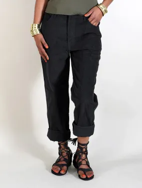 Pantalon en velours côtelé Ottarah, Noir