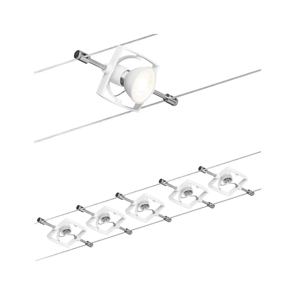 PAULMANN 94134 Kit de 5 systèmes de câbles couleur blanc MACII
