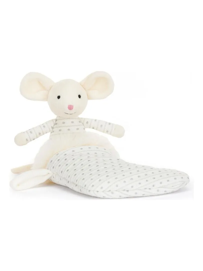 Peluche Shimmer Stocking Mouse - Dimensions : l : 9 cm  x h : 20 cm - Blanc