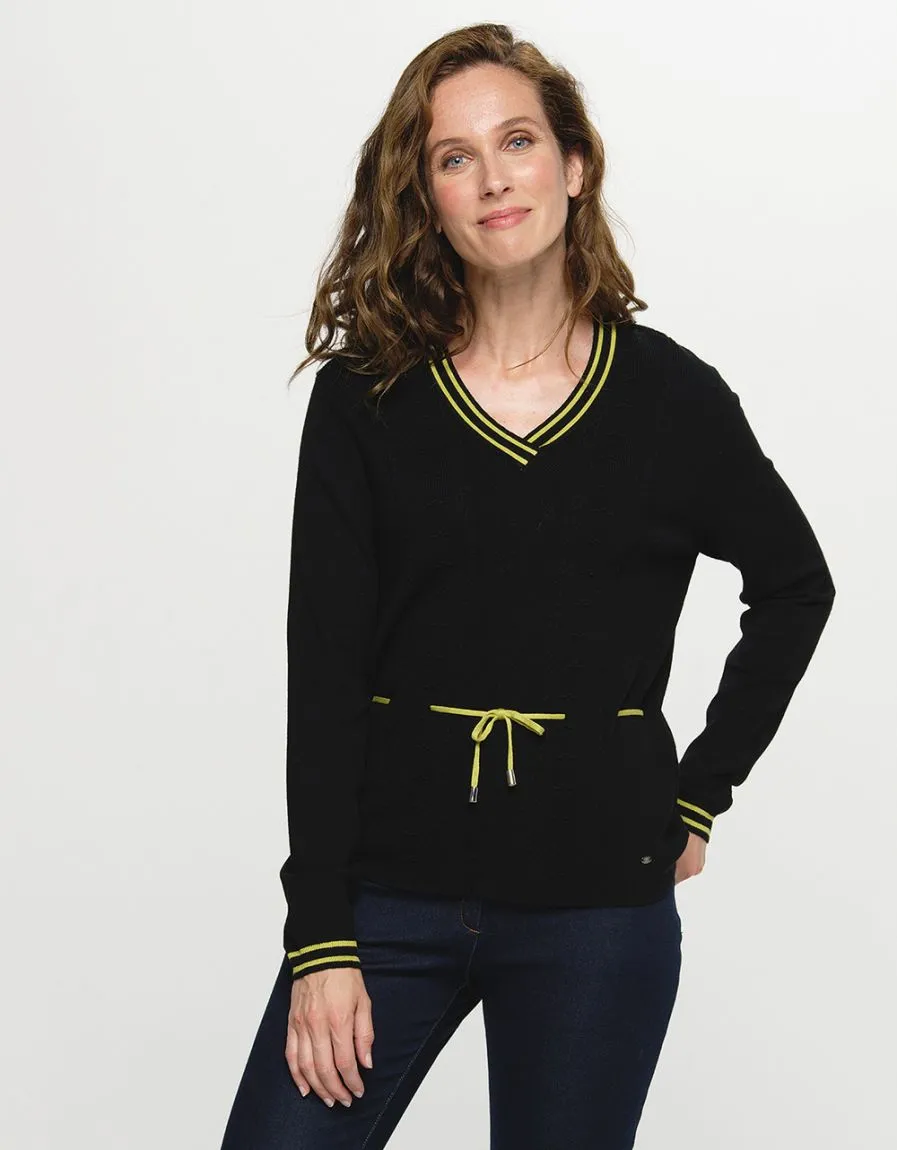 Pull noir et vert - Pulls
