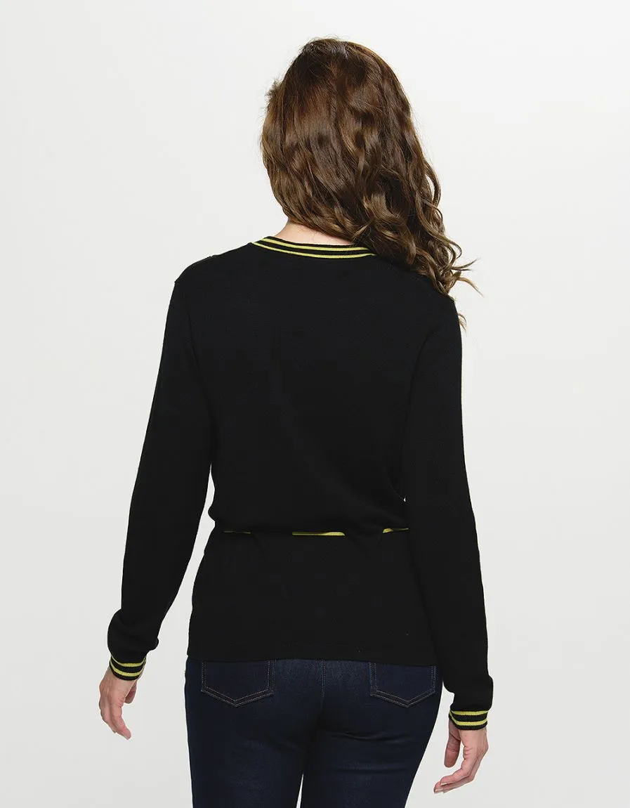 Pull noir et vert - Pulls