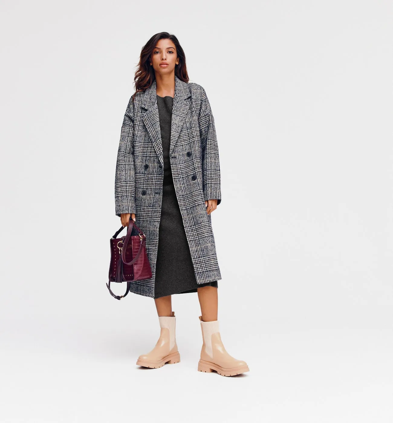 Robe en tricot Femme - Gris foncé