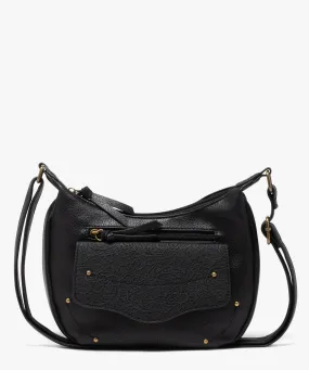 sac bandouliere compact avec detail dentelle femme noir standard sacs bandouliere