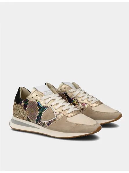 Sneakers Tropez femme Philippe Model beige python