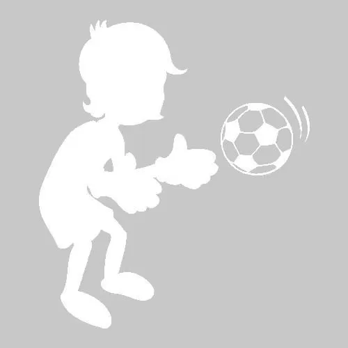 Stickers enfant foot Ref: T-MK809 Blanc 28x32 cm