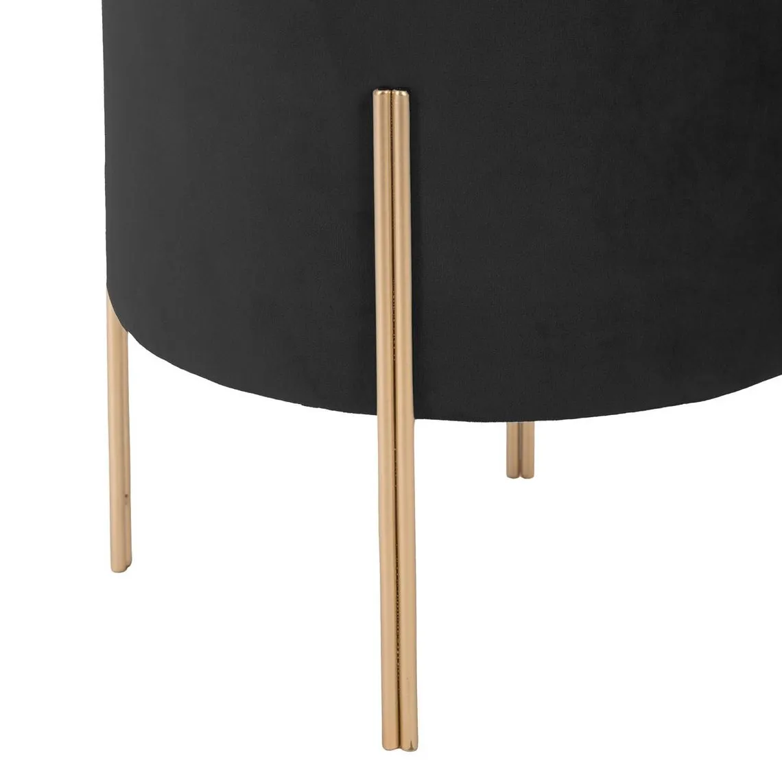 Tabouret en Velours Noir Living | 3 Suisses