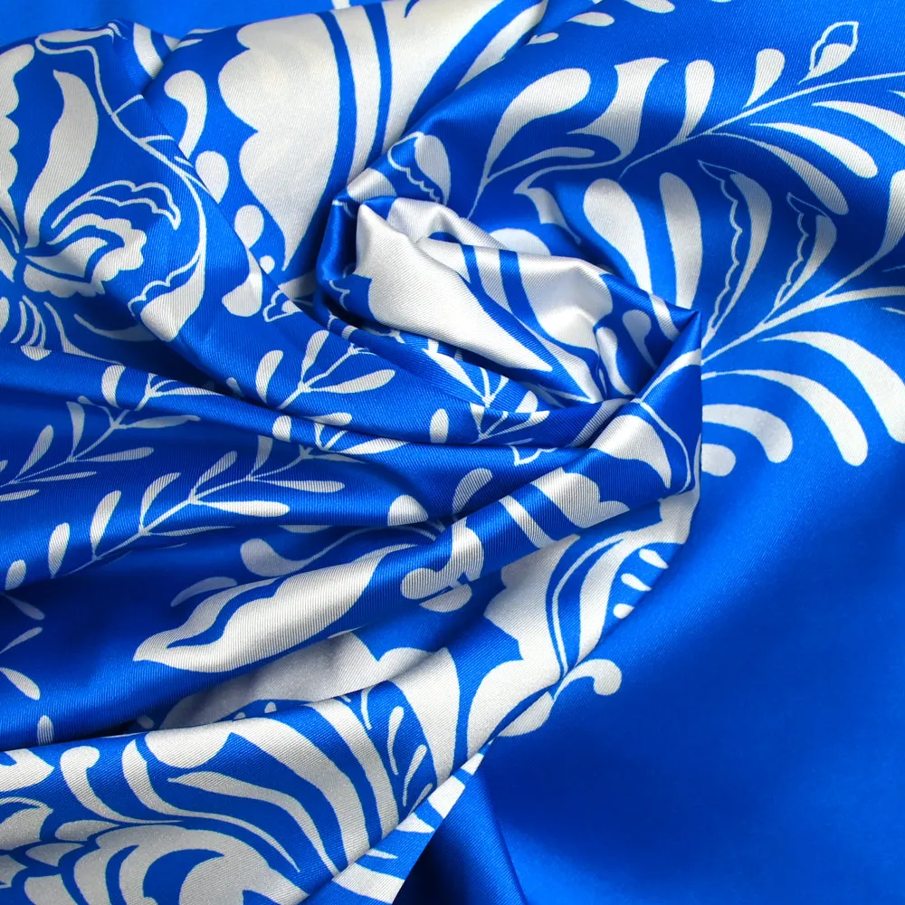Twill polyester Lisbonne fond bleu