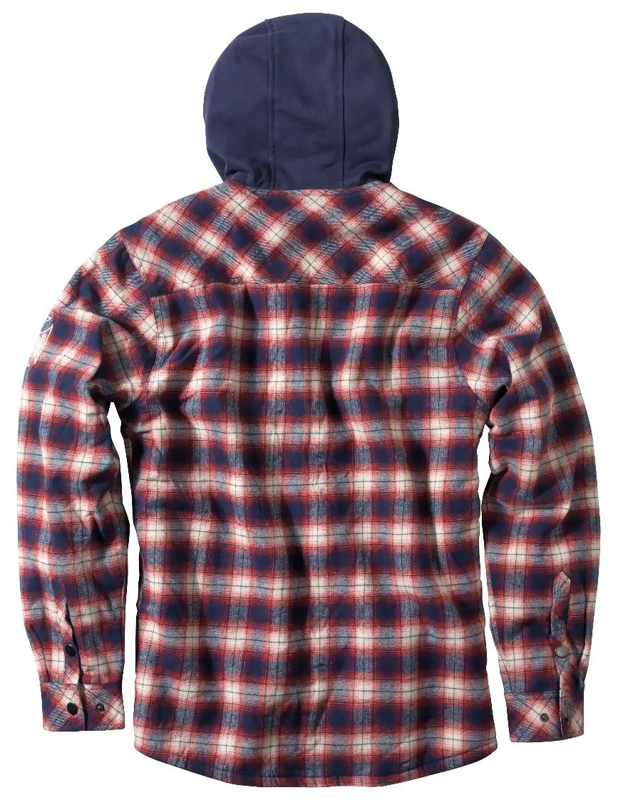 Veste West Coast Choppers flanelle doublée sherpa bleu marine rouge