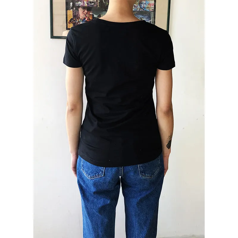 VM  T-shirt Femme col V 2 en coton BIO (vêtements moches)